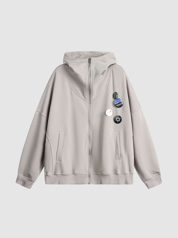 WLS Vintage Retro Style Zip Hoodie