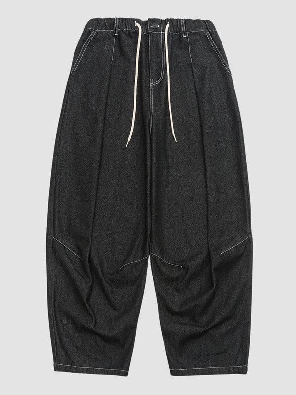 WLS Retro Black Loose Long Pants