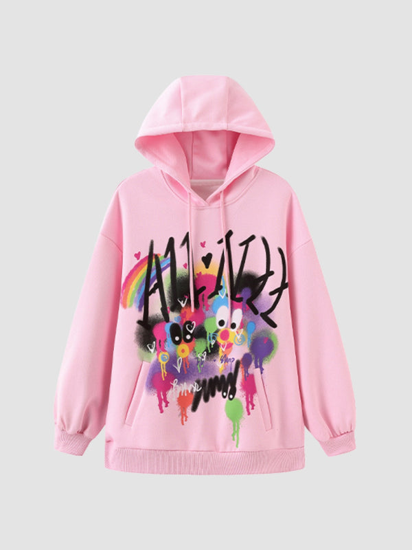 WLS Pink Oversized Hooded Sweatshirt Pants Suit