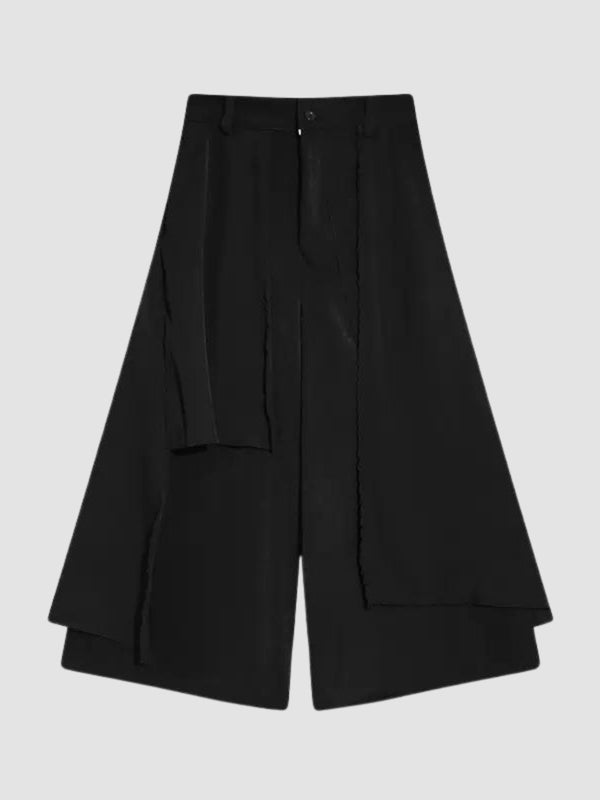 WLS Irregular Fringed Loose Trousers Pants