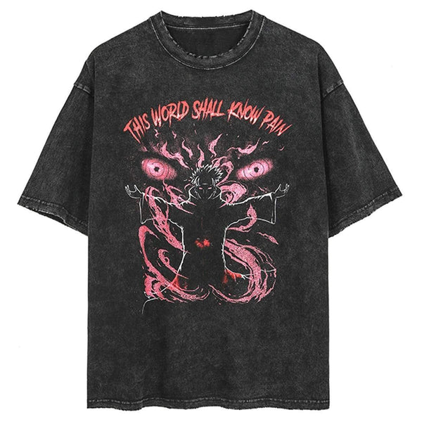 WLS "Pain" Retro Washed Oversized Tee