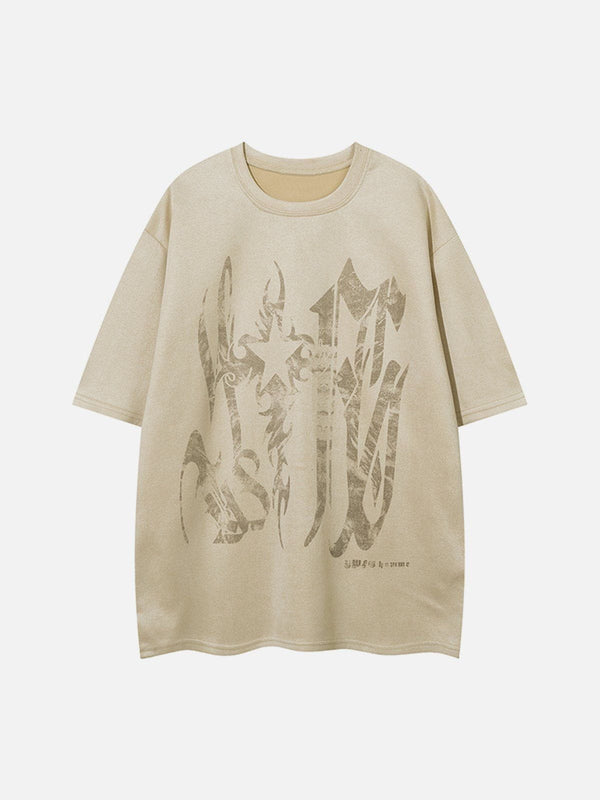 WLS The Stars Illuminate Print Suede Tee