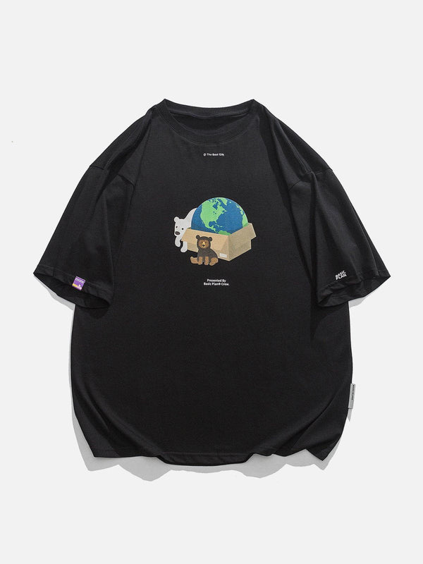 WLS Bear Gift Earth Print Tee