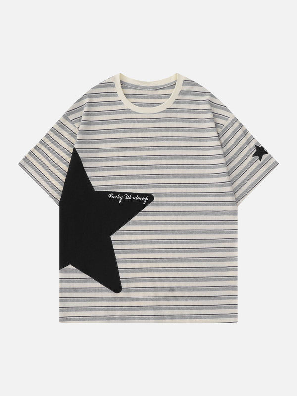 WLS Star Patchwork Stripe Tee