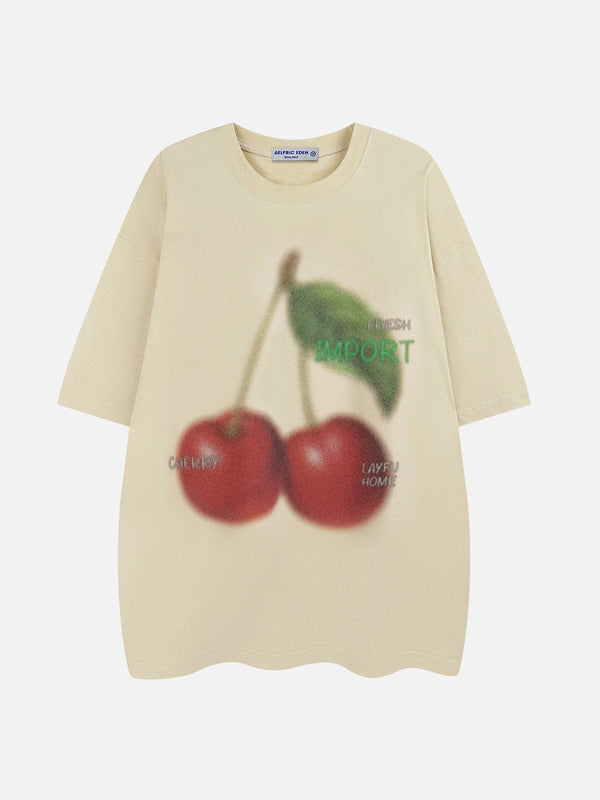 WLS Blurring Cherry Print Tee