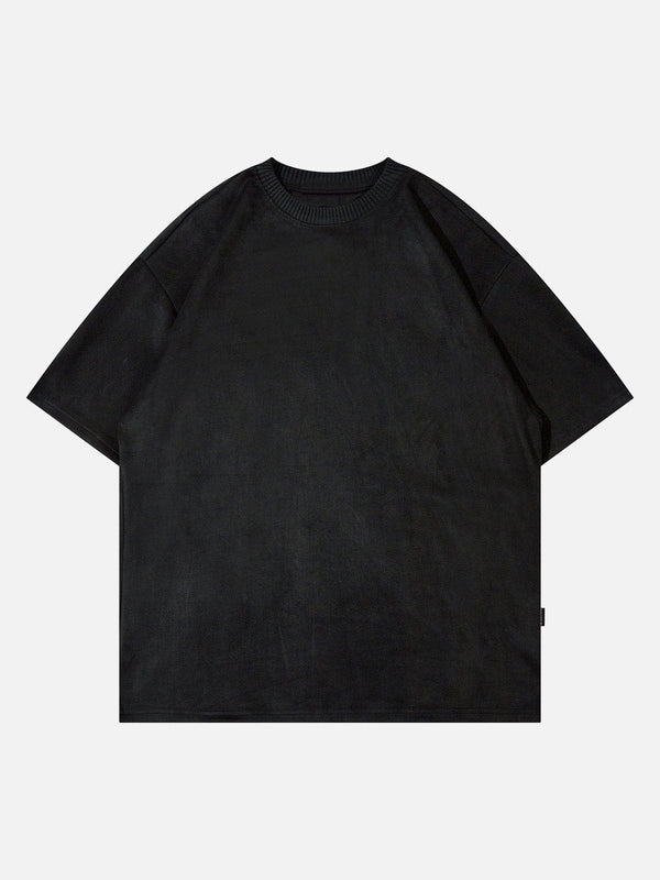 WLS Solid Basic Essential Suede Tee